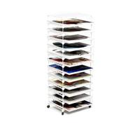 Generico Stendino For Opere D'arte A 4-15 Livelli | Organizer for portaoggetti for studio d'arte arte, con ruote bloccabili, for la stanza artigianato(White,12-tier)