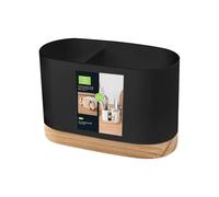 Generico Stendiposate: Drenaggio Efficiente E Stoccaggio Compatto | Porta Forchetta Cucchiaio Per Bacchette Con 2 Slot | Organizer Per Lavello In Legno E PP Per Cucina Domestica, Bar, Ristorante