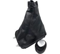 Generico Stick cambio auto Pomello del cambio in pelle nera a 5/6 velocità, cuffia in, copri leva per SAAB 93 SS, accessori per lo styling per dell'auto(6 Speed Silver Combo)