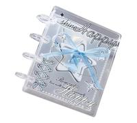 Generico Sticker Binder - 4-Ring Reusable Photocard Storage Album for Stickers | Clear Pages with Ribbon Design And 20 Inner Sheets for Kids Adults Journaling Scrapbooking Photos Collectibles