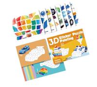 Generico Sticker Book - Educational Activity Sticker By Numbers Creative Learning Set | Children Travel Activity Book, Kids Puzzle Stickers Kit, Homeschool Learning Toy | Travel Learnings Use