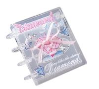 Generico Sticker Ordner - 4-Ring Transparenter Foto Ringordner - Sticker Sammelbuch mit 20 Innenseiten und Bändchen Design,für Kinder, Erwachsene, Journaling, Scrapbooking, Fotos