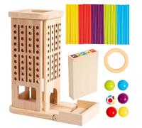 Generico Sticks Dice Game, Colorful Wooden Learning Set, Fine Motor Skill Development Tool, Educational Board Activity, Ideal for Boys Girls Kid, Preschool Learning Fun, 13x10x22cm