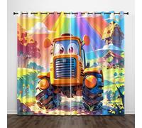 Generico Stile Fiabesco 3D Tende da 2 Pannelli Ombreggiatura 70L x 160A CM Cartoon Pastorale Trattore Poliestere Isolamento Termico Tenda per Finestra per Camera da Ietto Soggiorno Cucina Sala Giochi