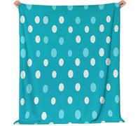 Generico Stile Minimalista Arte Pois Coperta In Pile Di Flanella, Blu-Verde Sherpa Coperta Bambini Decorazioni Casa - Morbida E Calda Per Ragazzi E Ragazze Divano Coperta 130 x 150 cm