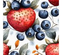 Generico Stile Semplice Opaco Carta da Parati da Attaccare e Staccare 45X500CM Fragole Mirtilli Foglie Marroni Impermeabile Addensare Autoadesivo Decorativi Carta Adesiva Adatto per Diversi Scenari