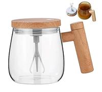 Generico Stirring Mug, Electric Mixing Cup with Lid, Stirring Coffee Mug with Handle, Portable Glass Mug, Travel Stirring Cup Suitable for Coffee/Milk/Protein Powder, 400ml