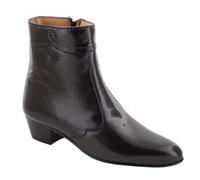 Genérico Stivale corto uomo in pelle caprina cerniera - Stivaletto tacco cubano 4 cm - Ballo Tablao Flamenco Sevillanas - Suola in pelle - MOYA 50 - Made in Almansa, Nero , 40 EU