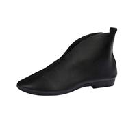 Generico Stivaletti a Punta Donna Caldo Tacco Grosso Ankle Boots Con Imbottitura Donna Chunky Blocco Tacco Heel Rotonda Punta Lacci Cerniera Stivaletti Ufficio Classico Scarpe