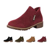 Generico Stivaletti da Donna Bassi, Tronchetti Donna Invernali Morbidi Eleganti, Scarponcini Antivento Scarponcino Impermeabile Stivali Chelsea Donna Tacco Basso, Stivali Alla Moda da Donna