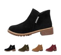 Generico Stivaletti da Donna Bassi, Tronchetti Donna Invernali Morbidi Eleganti, Scarponcini Antivento Scarponcino Impermeabile Stivali Chelsea Donna Tacco Basso, Stivali Alla Moda da Donna