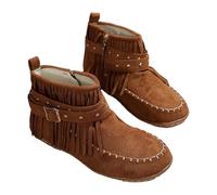 Generico Stivaletti Donna Autunno Tacco Basso, Stivaletti da Donna Impermeabile Eleganti, Stivaletti Antivento Scarponcini Casual Chelsea Boots Donna Bassi, Stivali Texani Donna