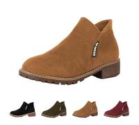 Generico Stivaletti Donna Bassi, Tronchetti Invernali Morbidi Eleganti, Scarponcini Antivento Impermeabili, Stivali Chelsea Tacco Basso Alla Moda