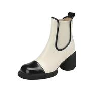 Generico Stivaletti Donna Estivi Stivali Donna Antiscivolo Stivaletti Senza Lacci Comodi Eleganti Stivaletto Leggero Antivento Robusti Versatili Stivali Pioggia Autunno Estivi Bianco 38