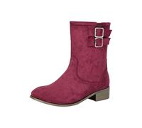 Generico Stivaletti Donna Stivali Donna Antiscivolo Stivaletti Senza Lacci Comodi Eleganti Stivaletto Leggero Antivento Robusti Versatili Stivali Pioggia Autunno Inverno Estivi Con Tacco Vino 47