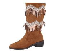 Generico Stivaletti Estivi Donna Con Tacco Stivali Donna Antiscivolo Stivaletti Senza Lacci Comodi Eleganti Stivaletto Leggero Antivento Robusti Versatili Stivali Pioggia Autunno Cachi 42