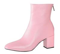 Generico Stivaletti Estivi Donna Stivali Donna Antiscivolo Stivaletti con Cerniera Chic Confortevoli Stivaletto Robusti Antivento Leggero Versatili Stivali da Pioggia Autunno Inverno Estivi Rosa 37