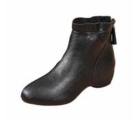 Generico Stivaletti Invernali alla Caviglia con Suola Spessa, Stile retrò, con Lacci, Foderati, Comodi, Casual, Caldi, per Camminare Quando Fa Freddo (Black, 35)