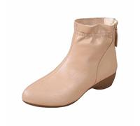 Generico Stivaletti Invernali alla Caviglia con Suola Spessa, Stile retrò, con Lacci, Foderati, Comodi, Casual, Caldi, per Camminare Quando Fa Freddo (Beige, 37)