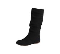 Generico Stivaletti Texani Donna Invernali Cowboy Western Boots Con Tacco Basso Vintage Antivento Inverno Scarpa Camoscio Morbidi Moda Scarponcini Con Fantasia Pelle Tinta Unita Altezza Polpaccio