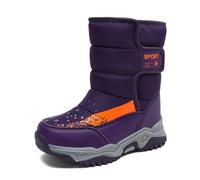 Generico Stivali Autunnali e Invernali per Bambine Scarpe da Trekking Outdoor Alti Ragazze Piatti in Pile Caldo Chaussures Enfant pour Cole et Loisirs Scarpine Primi Passi Idéales l'Automne l'Hiver