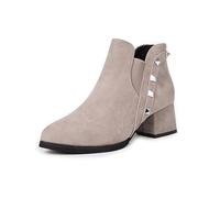 Generico Stivali Corti Donna Tacco Basso, Tronchetti Donna Invernali Casual Eleganti Scarponcino Impermeabile Scarponcini Antivento Chelsea Boots Donna Morbidi Stivaletto