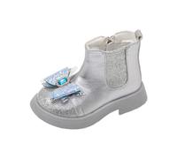 Generico Stivali Da Bambina Scarpe Acqua Per Bambini Antivento Addensare Antiscivolo Zip/Pull On Lunghi In Pelle Con Morbida Invernali All'Aperto