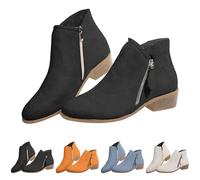 Generico Stivali da Donna Invernali Bassi, Tronchetti Donna Invernali Comoda Eleganti, Scarponcino Impermeabile Stivaletti Casual Stivali Texani Donna Tacco Basso, Stivaletti Donna Motociclista