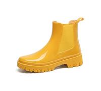 Generico Stivali da Donna Wellington Pioggia Antiscivolo Slip on Giardino Stivaletti in Gomma Impermeabili di con Tacco Basso per Esterni Giardinaggio Chelsea Lavoro all'aperto