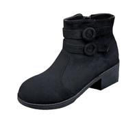 Generico Stivali da Pioggia Donna da Giardinaggio Wellington Chelsea Moda Rain Boot Stivali da Donna Stivaletti di Pelle Ufficio Comode Dress Stivali 3.5 Cm