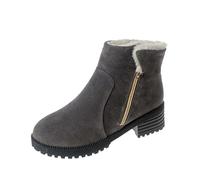 Generico Stivali Donna da Neve Scarponcino Donna Invernale Stivali Corti Imbottiti Caldi da Donna per Autunno e Inverno Stivali Corti Imbottiti da Donna con Boots Donna Invernali Stivali (Grey, 35)