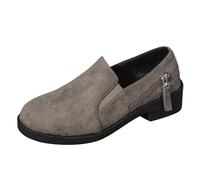 Generico Stivali Donna Estivi Stivali Donna Antiscivolo Stivaletti Senza Lacci Confortevoli Eleganti Stivaletto Robusti Leggero Antivento Versatili da Pioggia Autunno Stivaletti Con Tacco Grey 36