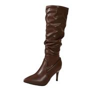 Generico Stivali Donna Invernali Autunnali Scarpe da Neve Inverno in Camoscio Pelliccia Comodi Passeggio Stivaletto Wide Fit con Plateau Foderate per Pelle, Foderati, Eleganti