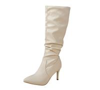 Generico Stivali Donna Invernali Autunnali Scarpe da Neve Inverno in Camoscio Pelliccia Comodi Passeggio Stivaletto Wide Fit con Plateau Foderate per Pelle, Foderati, Eleganti