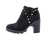 Generico Stivali Donna Invernali con Tacco, Stivaletti Donna Autunno Casual Eleganti, Scarponcino Comoda Scarponcini Corti Vintage Stivali Elasticizzati Donna Curvy Morbidi Stivali Alla Moda da Donna