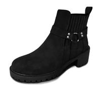 Generico Stivali Donna Invernali Slip On Scarpe Tinta Unita Stivaletto Wide Fit Con Plateau da Passeggio Antiscivolo Giardinaggio per Casa Interno Esterno