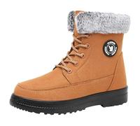 Generico Stivali Donna Inverno Scarpe da Neve Cotton Impermeabili Stivaletti Pelliccia Stringate Outdoor Stivali da Trekking Caldi Snow Boots