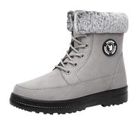 Generico Stivali Donna Inverno Scarpe da Neve Cotton Impermeabili Stivaletti Pelliccia Stringate Outdoor Stivali da Trekking Caldi Snow Boots