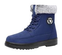 Generico Stivali Donna Inverno Scarpe da Neve Cotton Impermeabili Stivaletti Pelliccia Stringate Outdoor Stivali da Trekking Caldi Snow Boots
