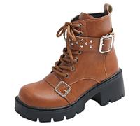Generico Stivali Estivi Donna Stivali Donna Antiscivolo Stivaletti Con Lacci Comodi Eleganti Stivaletto Leggero Antivento Robusti Versatili Pioggia Autunno Estivi Caviglia Marrone 41