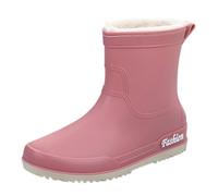 Generico Stivali Impermeabile Donna Leggere Comode Stivali Chelsea Gomma Imbottiti Eleganti Antiscivolo Stivaletti Impermeabili Bassi Invernali Scarpe Pioggia Con Fodera Calda Scarponcini Moda In Pvc