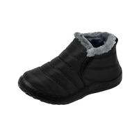 Generico Stivali Neri Lucidi Max Scarpe Universali Calde Snow Short Boots Women Flat Couple Water Caldo Inverno Men Velvet Stivali da Calzature Donna Scarpe da Neve Donna Impermeabili (Black, 43)