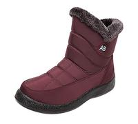 Generico Stivali Neve Donna Invernale Calde E Comode Con Pelliccia Sintetica Impermeabili Boot Con Pelo Breve Classic Stivali Da Camminate Con Tacco Stivali Pioggia Donna