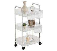 Genérico Stoccaggio: 2/3/4 strati con ruote, carrello portaoggetti con ruote bloccabili, carrello utilitario rotante, per salone, dispensa, cucina, bagno, lavanderia, Ofic