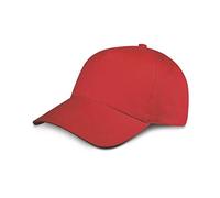 Generico Stock 10 Pezzi Cappello in Cotone Vari Colori Visiera Rigida Regolabile | Cotone 100% | 10 Cappelli Cappellini per GITA Festa Party Vacanza Colonia (Rosso)
