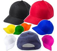Generico Stock di 3/5/10/20/30/50/100 Pezzi Cappellini a 5 Pannelli Visiera Baseball da Uomo Donna Bambino Cappello Berretto gita Grest Centri Estivi Scuola Camping Recite Bimbi (5)