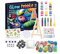 Generico Stones Kit di pittura per bambini, dipingendo pietre con Shine in the Dark for Children - Family Creative Activity Young and Adolescents