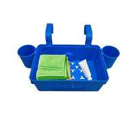 Generico Storage Basket Tray, Thickened Mesh Organizer, 2 Adjustable Cup Holders, 47.5x30x13cm, Heavy-Duty Poolside for Swim Toys Drinks Towels Accessories, Outdoor Pool Patio Use Solution Designed