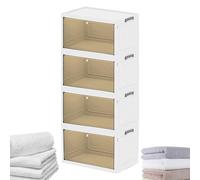 Generico Storage Bin - Wardrobe Foldable Clothes Organizer, Transparent Clothes Organizer | Space Saving Storage Bin For Sweaters, Jackets, Underwear