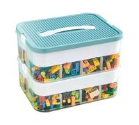 Generico Storage Organizer Box - Stackable Storage Box | 2-Layer Toy Organizer Bins with Compartments Sorting Boxes